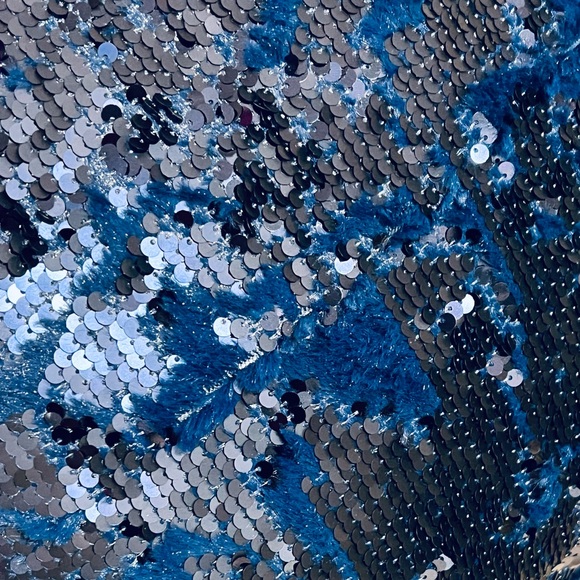 NWOT AVIVA STANOFF Sequins in Motion Velvety Furry Pillow - Picture 4 of 7